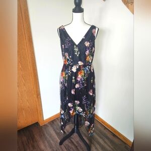 Adrianna Papell Embroidered Floral High Low Formal Dress